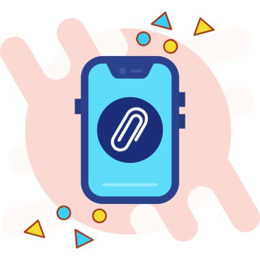 akıllı twatch vektör illüstrasyon tasarımlı cep telefonu