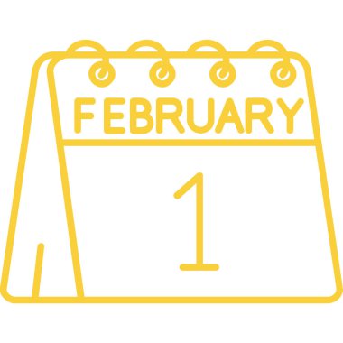 1 Şubat takvim ikonu vektör illüstrasyonu