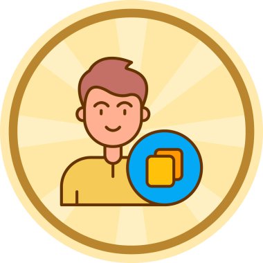 Bira şişesi ikonu olan adam.