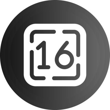 Çember dizaynında siyah-beyaz vektör simgesi ile 6 numaranın gösterimi