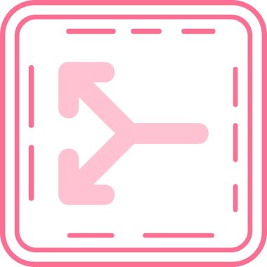 Yöne doğru vektör simgesi bir çerçeve içinde