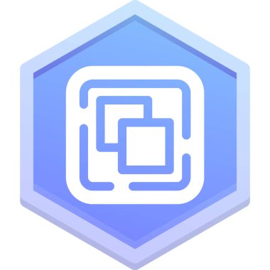 Mavi altıgen simgenin vektör çizimi