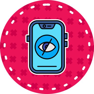 Akıllı telefon simgesine sahip göz, vektör illüstrasyon tasarımı