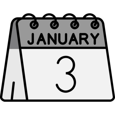 Ocak takvim simgesi, vektör illüstrasyonu. Aralık Günü