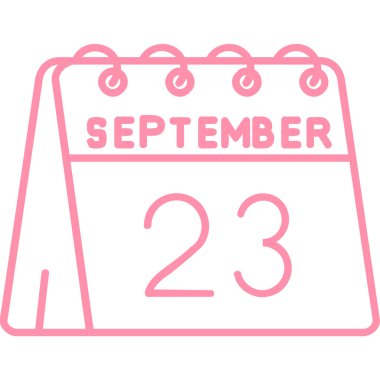 Çizgi film stili izole edilmiş vektör illüstrasyonu, Eylül ve takvim vektörü simgesi