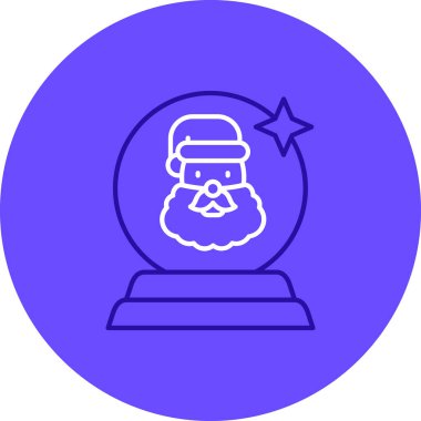 Mavi çizgi Noel Baba Top ikonu beyaz arka planda izole edildi. Mutlu noeller ve mutlu yıllar. Renkli çember konsepti. vektör illüstrasyonu