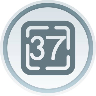 yedinci simge basit moda, beyaz arkaplanda izole edilmiş bir sayı