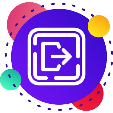 Beyaz arkaplanda ok simgesi olan renk çizgisi oku. Yön ok sembolü. Yönlendirici işareti. Gradyan daire dinamik düğmesi. vektör illüstrasyonu