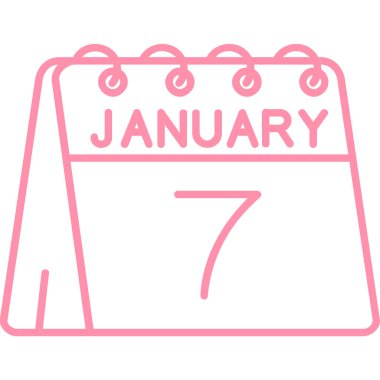 Ocak takvimi simgesi, vektör illüstrasyonu