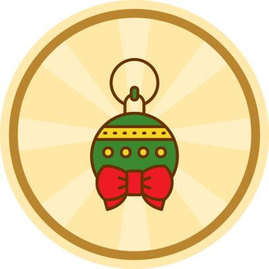 Kurdele süsleme vektör çizim tasarımlı Noel çanı