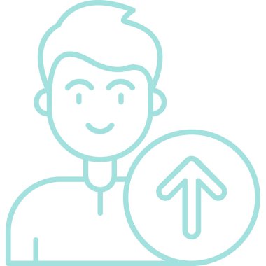 Sağ ok simgesi olan adam. izole edilmiş ok vektör simgelerini gösteren insan tasviri