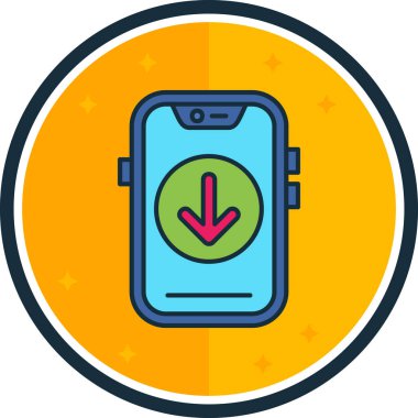 Pusula vektör ikonlu cep telefonu. Taşınabilir ve web tasarımı için basit vektör illüstrasyonu.