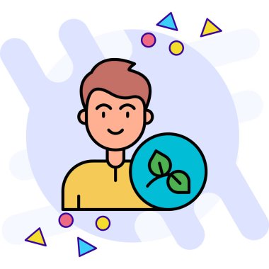 Çevre koruma simgesi. dış hat ekoloji koruma vektör rengi düz izole