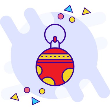 Noel topu vektör simgesi, basit tasarım illüstrasyonu