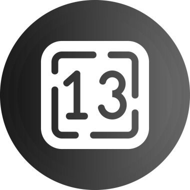 Siyah ve beyaz bir numaralı simgenin gösterimi