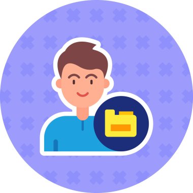 Evrak çantası simgesi vektör illüstrasyonlu adam