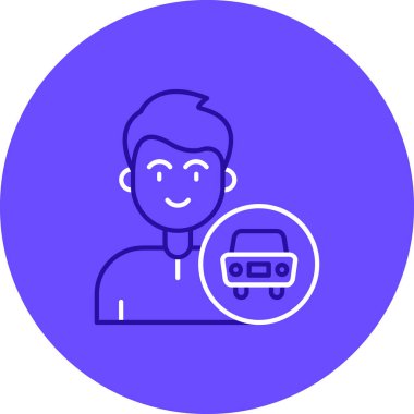 Bir araba simgesinin vektör illüstrasyonu