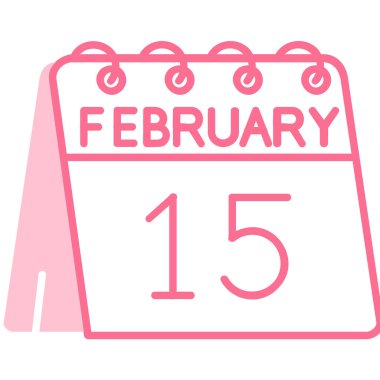 Şubat ayı simgesi olan takvim, basit vektör illüstrasyonu. tatil ve olay işareti.