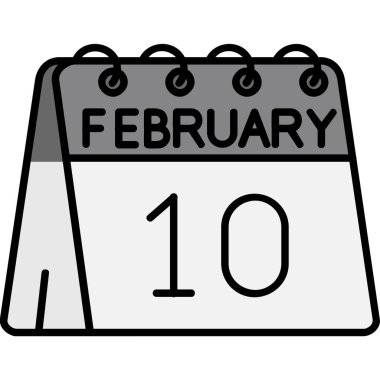 10 Şubat tarih simgesi