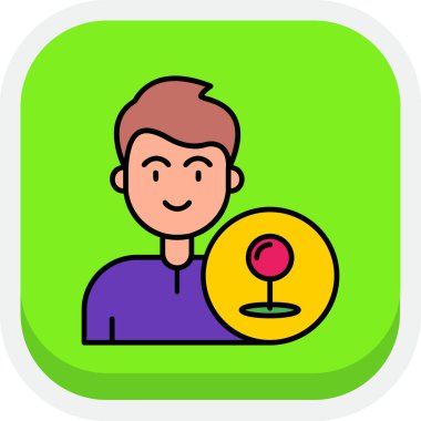 Adam bir top simgesi ile oynuyor, vektör illüstrasyonu