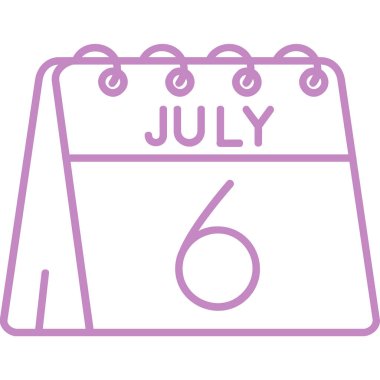 Temmuz çizgisi dizaynlı takvim