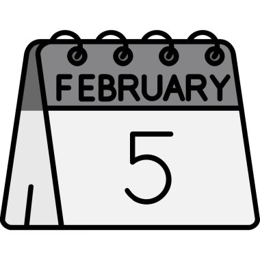 Bir günlük takvim simgesinde 1 Şubat tarihi