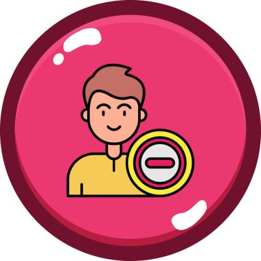 Pembe çemberdeki bir adamın vektör çizimi