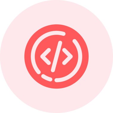 kod web simgesi, vektör illüstrasyonu