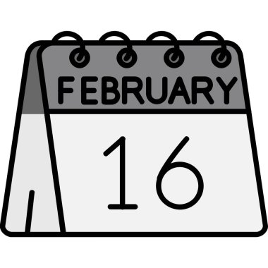 14 Şubat 'ta tek bir gün simgesi, basit stil