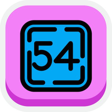 5 4 numara işareti, vektör illüstrasyonu