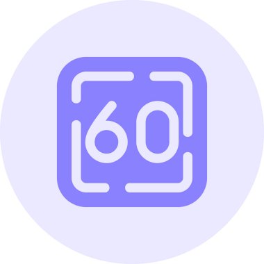 6 numaralı simge vektörü. izole edilmiş sınır sembolü çizimi