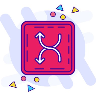 beyaz arkaplanda izole edilmiş renkli ok simgesi. Yön, ok başı. Navigasyon yön işareti. Değişken rastgele dinamik şekiller. vektör.