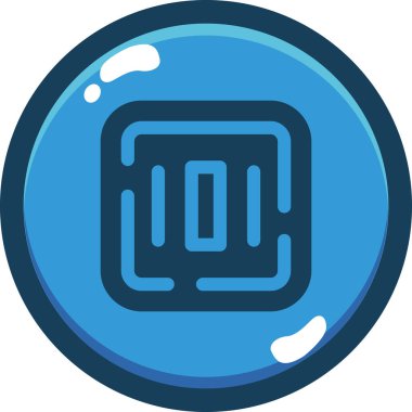 Mavi ve beyaz bir ikonun vektör illüstrasyonu