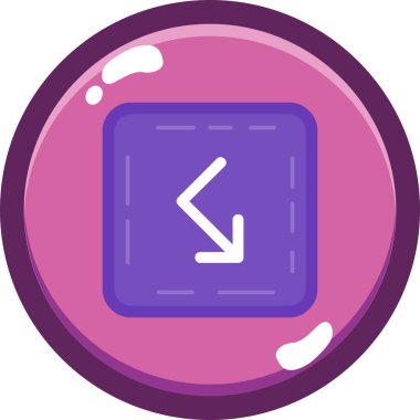 Tek bir izole edilmiş mor düğme simgesinin vektör çizimi