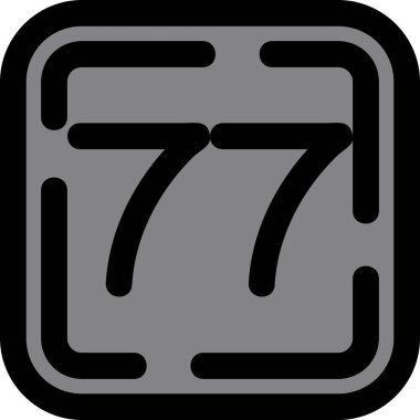 77 - 77 simgesi, vektör illüstrasyonu