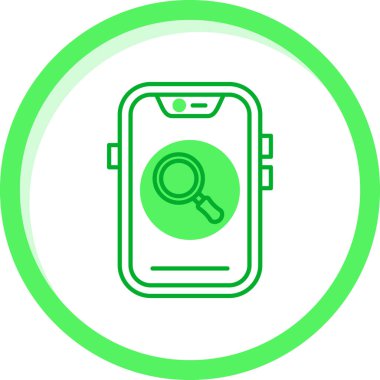 Beyaz arkaplanda yeşil çizgi mobil uygulama akıllı saat simgesi izole. Akıllı saat simgesi. Uzun gölgeli akıllı saat. vektör