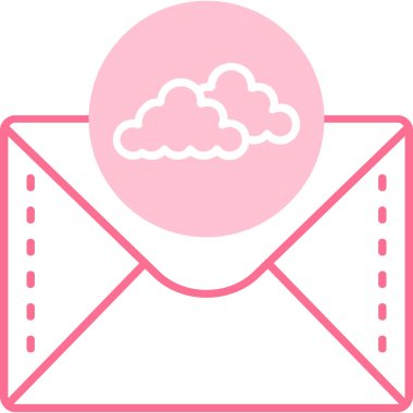 e-posta harfi bulut simgesi düz biçimli