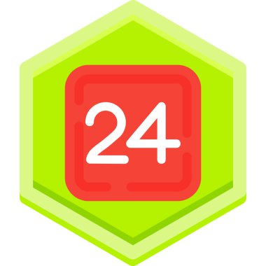 Yumuşak yeşil arkaplanda izole edilmiş modada 24. simge.