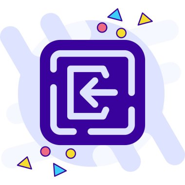 Çerçevedeki bir işaretin mavi simgesinin vektör çizimi