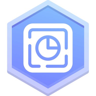 Bir dairenin mavi ve beyaz ikonunun vektör çizimi