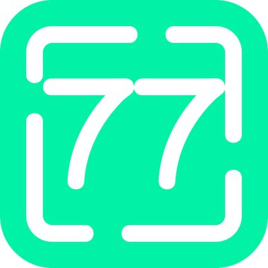 77 gün simgesi, modern basit illüstrasyon