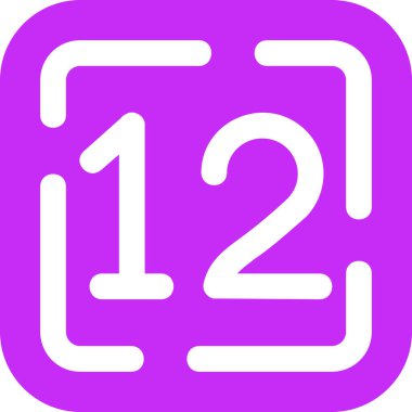 27 numara vektör simgesi. biçim düz sembol, mor renk, yuvarlak açılar, beyaz arkaplan.