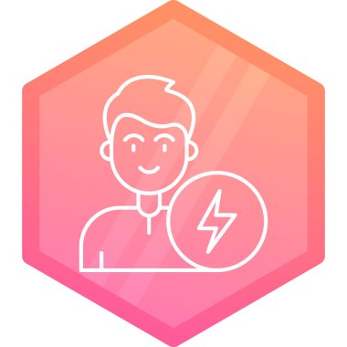 Kalkanı olan bir adamın vektör çizimi