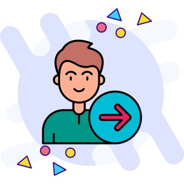 Sosyal medya ağ vektör çizimine sahip bir adam