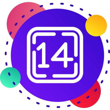 Beyaz arkaplanda beyaz takvim simgesi izole edildi. olay hatırlatıcı simgesi. Soyut çember renk şekilleri. vektör illüstrasyonu