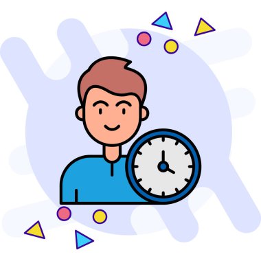 İş adamı saat simgesi - taslak biçimi