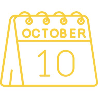 Ekim 'de üzerinde yazı olan takvim. vektör illüstrasyonu.