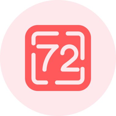 72 sayı simgesinin vektör illüstrasyonu