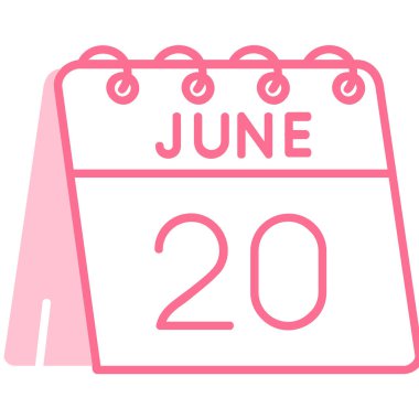 2 Haziran 'da pembe çizgili takvim olabilir. vektör illüstrasyonu