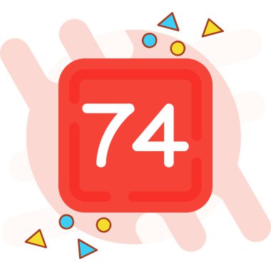 7 numaralı etiket, vektör illüstrasyonu